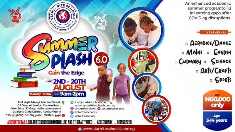 Summer Programme at one the best schools in Abuja, Start-Rite Schools, Abuja